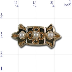 A1903 14K 3 PEARL SLIDE 